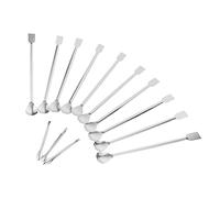IMIKEYA 13 pièces Set de Cuillères Acier Inoxydable pour Laboratoire Spatules de Mélange avec Formes pour Échantillonnage et de