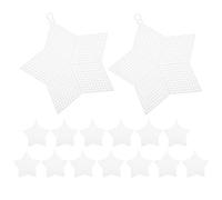 IMIKEYA 15 Pièces Feuille de Maille Plastique D'étoile à Cinq Branches Blanche, Surface Lisse, Maille Uniforme, pour Projets de Point de Croix DIY et Travaux Manuels