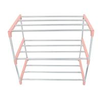 IMIKEYA 1pièce Étagère à Chaussures Économiseur Espace Acier Inoxydable pour Étudiant Rangement Multifonctionnel pour Entrée Couloir ou Placard Style Scandinave Finition Rose