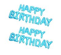 IMIKEYA 2 Ensembles Ballon De Lettre D'anniversaire Ballons Ball De Joyeux Anniversaire Première Décoration Genre Costume Pour Garçons Faire La Fête Briller Bleu Feuille D'aluminium