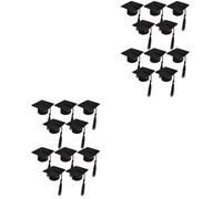 IMIKEYA 2 Ensembles Mini Chapeau De Docteur Faveurs De Fête des Diplômés Chapeaux Néon pour La Fête De La Lueur Gland Casquette De Graduation Bébé Pré Black Tissu Non Tissé 10 Pièces * 2