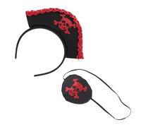 IMIKEYA 2 Ensembles Set Cosplay Pirate Halloween avec Bandeau et Cache-œil Accessoires Costume Déguisement Léger pour Fête et Spectacle