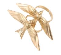 IMIKEYA 2 Pièces Bagues Ajustables Paix Acier Inoxydable Bagues Ouvertes Ailes Oiseau Rétro Unisexes pour Femmes et Hommes