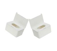 IMIKEYA 2 Pièces boîte de mouchoirs humides lingettes voyage lingette pour bébés petit Bonjour Dispensateur à linge pour salle de bain cassette Dispensateur pour bébé Plastique blanche