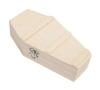 IMIKEYA 2 Pièces Boîtes Cercueils D'halloween en Bois Beige Couvercle, DIY | Léger, Réutilisable, Portable, Petite Boîte de Rangement, Design Réaliste, pour Friandises, Présents et Bijoux