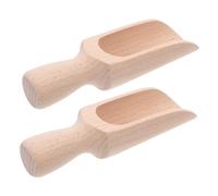 IMIKEYA 2 Pièces boule de flocons d'avoine scoop de bonbons scoop de sucre cuillère à pot d'apothicaire cuillère à épices en bois Beige