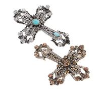 IMIKEYA 2 pièces Broches Vintage Rhinestone Croix Épingles Costume Élégantes Accessoires Femme Scarf Clip Bijoux