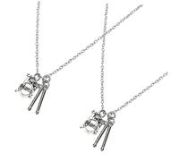 IMIKEYA 2 pièces Collier Pendentif Drum Set Unique Ensemble de Accessoire Musical Créatif pour Amateurs de Rock Collier Décoratif Élégant pour Musiciens