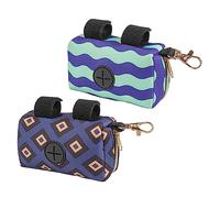 IMIKEYA 2 Pièces Distributeur De Pochettes à Couches pour Nouveau-nés Support De Pochettes Jetables pour Déplacements (Violet + Motif Vagues)