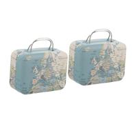 IMIKEYA 2 Pièces Étui de maquillage étui de voyage pour cils cosmétique bagage petit caisse de rangement boã®tes de stockage faux cils mini conteneur de cils mini valise rétro le fer