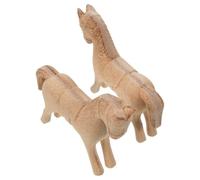 IMIKEYA 2 Pièces Figurines Décoratives de Chevaux, Petite Statue de Cheval pour Bureau, Bois Non Peint, DIY à Peindre, Décoration de Table, pour Garçon et Filles, Style Western