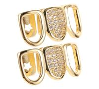 IMIKEYA 2 Pièces grill des dents Fausses de dents accolades Golden
