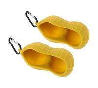IMIKEYA 2 Pièces Manchon pour Balle de Golf de Cacahuète, Double | Silicone Jaune, Boucle et Attache Porte-clés, Protection Amortissante, pour Paquet de Golf, Voyage et Practice