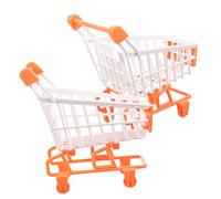 IMIKEYA 2 Pièces Mini-Caddie Toys Caddies pour Enfants Panier pour Enfants Caddie Enfant 1 an Panier d'achat pour Tout-Petits Panier bébé Panier de Jouets Plastique Orange