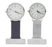 IMIKEYA 2 pièces Montre de Poche pour Infirmière et Médecin Métal Légère et Portable Design Simple Lot de Argent et Bleu Pratique pour Professionnels de Santé