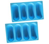 IMIKEYA 2 Pièces Moule à Saucisse Moule à Pains Lait à Éclairs à Petits Pains Croustillants à Pain Perforé Antiadhésif En Silicone Plateau Hot-dog Gel De Silice