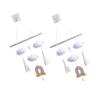 IMIKEYA 2 Pièces Pendentif Mobile Pour Bébé Au Plafond Mobile Berceau Arc-en-ciel Décoration Murale Pour D'enfant Tenture Murale En Macramé Arc-en-ciel Décor Suspendu Tissage