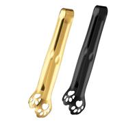 IMIKEYA 2 pièces Pinces Buffet Inox Forme Patte de Chat Doré et Noir Pinces Service Cuisine Polyvalentes pour Salade Dessert et Grillades