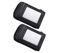 IMIKEYA 2 Pièces Porte-Cartes Cuir de Vachette pour Femmes Portefeuille Multifonction avec Fermeture Éclair Organisateur de Cartes Pratique pour Voyage et Affaires Lot