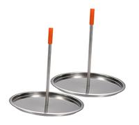 IMIKEYA 2 pièces Support de Poulet Vertical Inoxydable avec Bac de Récupération Rack de Rôtissage pour Poulet Dinde et Barbecue Extérieur Robuste et Facile à Nettoyer