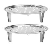 IMIKEYA 2 Pièces Support Rond Acier Inoxydable avec Amovibles Panier Vapeur Multifonction pour Légumes Fruits de Mer et Cuisson Vapeur Compact et Facile à Ranger