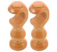 IMIKEYA 2 Pièces Supports Muraux en Bois pour Rideaux, Support de Tringle à Rideaux, Coffe, Style Roman Classique, Vintage, Décoratif, pour Salon et Salle de Bain