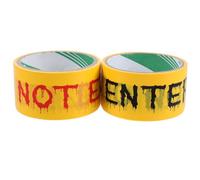 IMIKEYA 2 Rouleaux Bande de Signalisation Jaune Auto-adhésive et Réutilisable en Pe pour Décorations Effrayantes D'halloween, pour Reconstitutions de Crime et Escape Rooms
