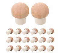IMIKEYA 20 bouchons de bouteille de vin en forme de T - Bouchons réutilisables en bois massif - de 1,6 cm pour la conservation du vin, de la bière et du whisky - Dimensions 1,38 x 1,10 x 0,63 po
