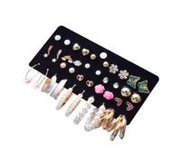 IMIKEYA 20 paires Boucles Oreilles Femme Alliage et Plastique Clous Oreilles Décoratifs Fleurs et Insectes Bijoux Oreille Élégants pour Usage Quotidien et Cadeau