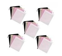 IMIKEYA 20 pièces Lot Rangement Non-tissé Pochette avec Double Cordon de Serrage Sac Gain de Place Portable pour Vêtements Chaussures et Accessoires Couleurs Assorties Noir Blanc Rose