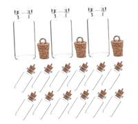 IMIKEYA 20 Pièces Mini bouteille de suspension décorative Mini bouteilles en verre avec pauvres en liège flacons en verre avec bouchons pots d'échantillons vides Transparent
