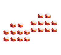 IMIKEYA 20 Pièces Ornement Miniature en Résine pour Décoration de Noël, Petite Déco de Maison Rouge, Création d'une Ambiance Chaleureuse et Scène Décorative Maison