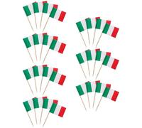 IMIKEYA 200 Pièces de Drapeaux en Cure-dents en Bois Faciles à Insérer, Résistants la Déformation, pour Décoration de Cupcakes Lors de Fêtes à Thème Festival