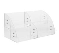 IMIKEYA 2étage Boîte de Rangement Transparent pour Maquillage et Masques Organisateur de Salle de Bain à Niveaux Étui de Cosmétique pour Comptoir