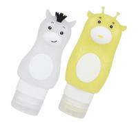 IMIKEYA 2pcs Flacons de Voyage en Silicone pour Lotion et Shampooing, Capacité 90ml et 70ml, Anti-fuite, Distributeurs Souples pour Voyage et Plein Air