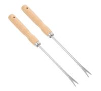 IMIKEYA 2Pcs Manual Hand Weeder Tool Grass Remover Tool for Adult Gardening with Wood and Iron, Set of 2