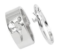 IMIKEYA 2pièces Bagues Assorties à Motif Dinosaure Pour Couple Cadeaux De Bijoux Pour Fiançailles Ou Mariage Accessoires De Mode