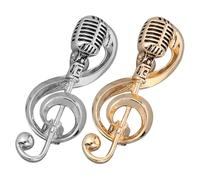 IMIKEYA 2pièces Broches Décoratives Forme de Microphone Vintage Bijoux Alliage pour Amateurs de Musique Épingle à Linge