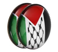 IMIKEYA 2pièces Épinglettes Métalliques Drapeau Palestinien Insignes Palestiniens Flottants Épinglette Nationale Palestinienne Drapeau Bouton De Palestine