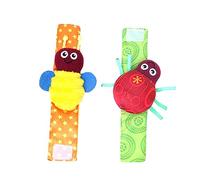 IMIKEYA 2pièces Jouets Poignet Garçon Fille Hochets Newborn Confortables Forme De Coccinelle Et Abeille Poignets Légers Pour Eveil Infantile Et Développement Sensoriel