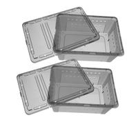 IMIKEYA 2pièces Lot de Boîtes Alimentation pour Reptiles Habitat Pratique Enclos Élevage pour Reptiles Bac à Nourriture avec Aération