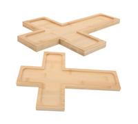 IMIKEYA 2pièces Plateau De Service De Fromages Bois Forme Croix Plat Apéritifs pour Noël Charcuterie Fruits Snacks Décoration Maison