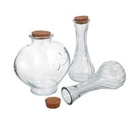 IMIKEYA 3 pièces Bocaux Verre avec Bouchons Liège Flacons Cœur et Flacons Vides pour Cérémonie de Sable Souvenir de Mariage Décoration pour Maison et de
