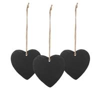 IMIKEYA 3 Pièces Étiquettes Suspendues Cœur en Ardoise Noire avec Corde de