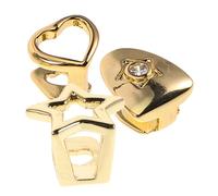 IMIKEYA 3 Pièces Hip Hop Teeth Grills Set Heart Star Hollow Design Punk Style Jewelry For Women And Men Low-maintenance Mouth Decoration