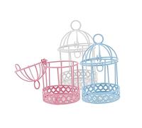 IMIKEYA 3 PIÈCES Mini Cages à Oiseaux en Métal - Cage Décorative pour Oiseaux Miniature - Meubles De Dollhouse Et Décoration De Centre De Table Style Vintage Élégant