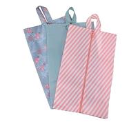 IMIKEYA 3 pièces Sac à Chaussures Étanche pour Voyage Organisateurs de Rangement Gris Flamant Rose Rayures Roses et Bleu pour Activités et Stockage à Domicile