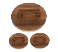 IMIKEYA 3 Pièces Wooden Jar Lids With Silicone Seal And Handle Leakproof Wide Mouth Airtight Storage Covers For Glass Jars Dustproof Wood Lids For Canning And Kitchen Use