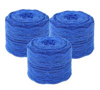 IMIKEYA 3 Rouleaux Ruban de Dentelle en Polyester Bleu 4,5cm pour Vêtements Diy, Garniture Décorative Élégante et Tissu en Coton, pour Accessoires et Projets de Couture