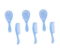 IMIKEYA 3ensembles Brosses et Peignes pour Garçon Fille Kit de Bain avec Brosse à Shampoing Douce et Peigne pour Cheveux Garçon Fille